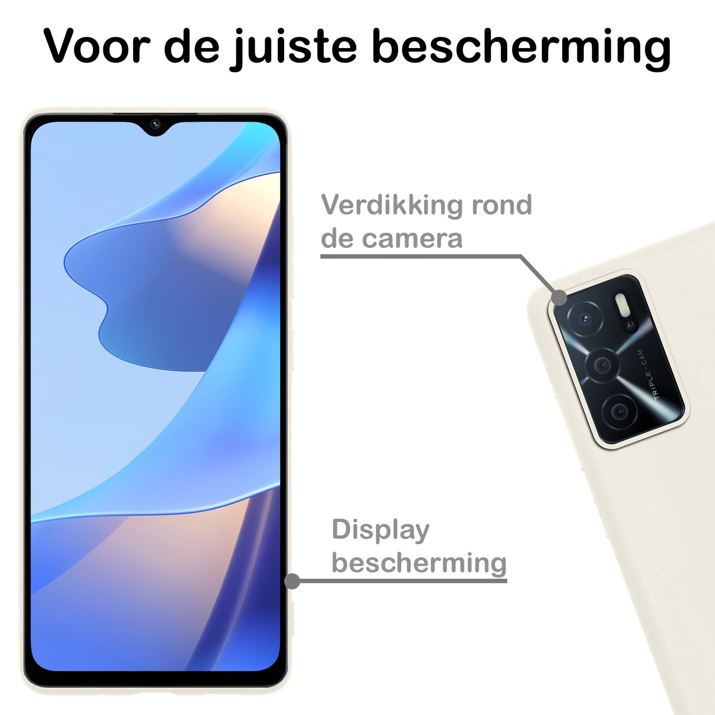 OPPO A16 Hoesje Siliconen - Wit