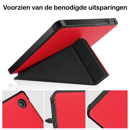 Kobo Libra 2 Trifold Bookcase Hoes - Rood