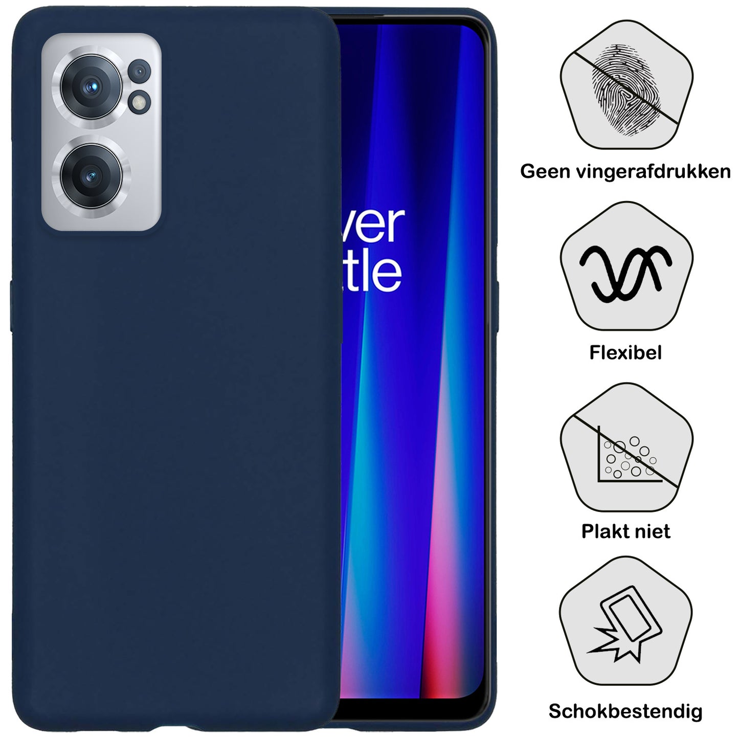 OnePlus Nord CE 2 Hoesje Siliconen - Donkerblauw