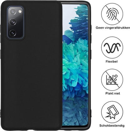 Samsung S20 FE Hoesje Siliconen Backcover Lichtgewicht - Zwart