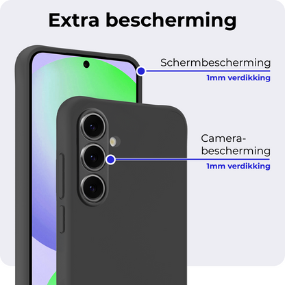 Samsung S24 FE Hoesje Siliconen Backcover Lichtgewicht - Zwart