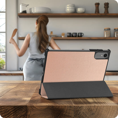 Lenovo Idea Tab Pro Gen 2 Trifold Bookcase Hoes - Rosé goud