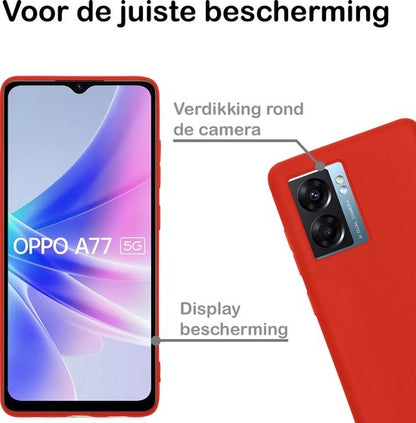 OPPO A77 Hoesje Siliconen Backcover Lichtgewicht - Rood