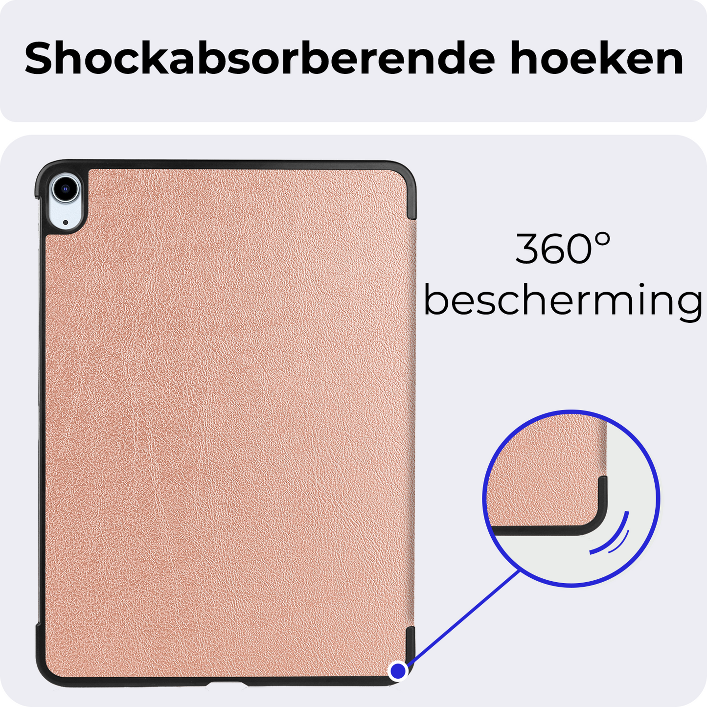 iPad Air 2024 (13 inch) Hoesje Book Case Met Apple Pencil Uitsparing - Rosðð goud