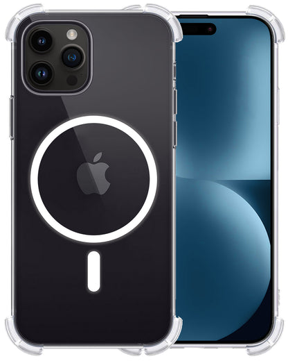 iPhone 15 Pro Max Hoesje Geschikt voor Magsafe Backcover Shockproof - Transparant