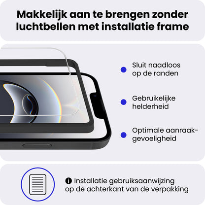iPhone 16e Screenprotector Gehard Glas met Installatieframe