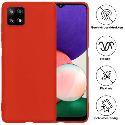 Samsung A22 4G Hoesje Siliconen Backcover Lichtgewicht - Rood