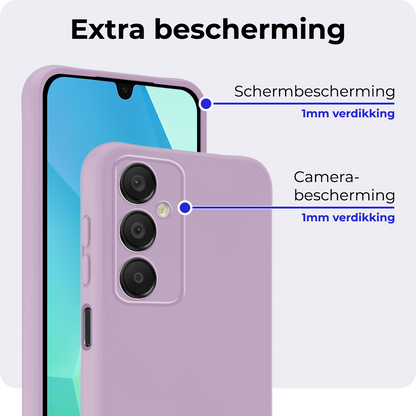 Samsung A16 Hoesje Siliconen Backcover Lichtgewicht - Lila
