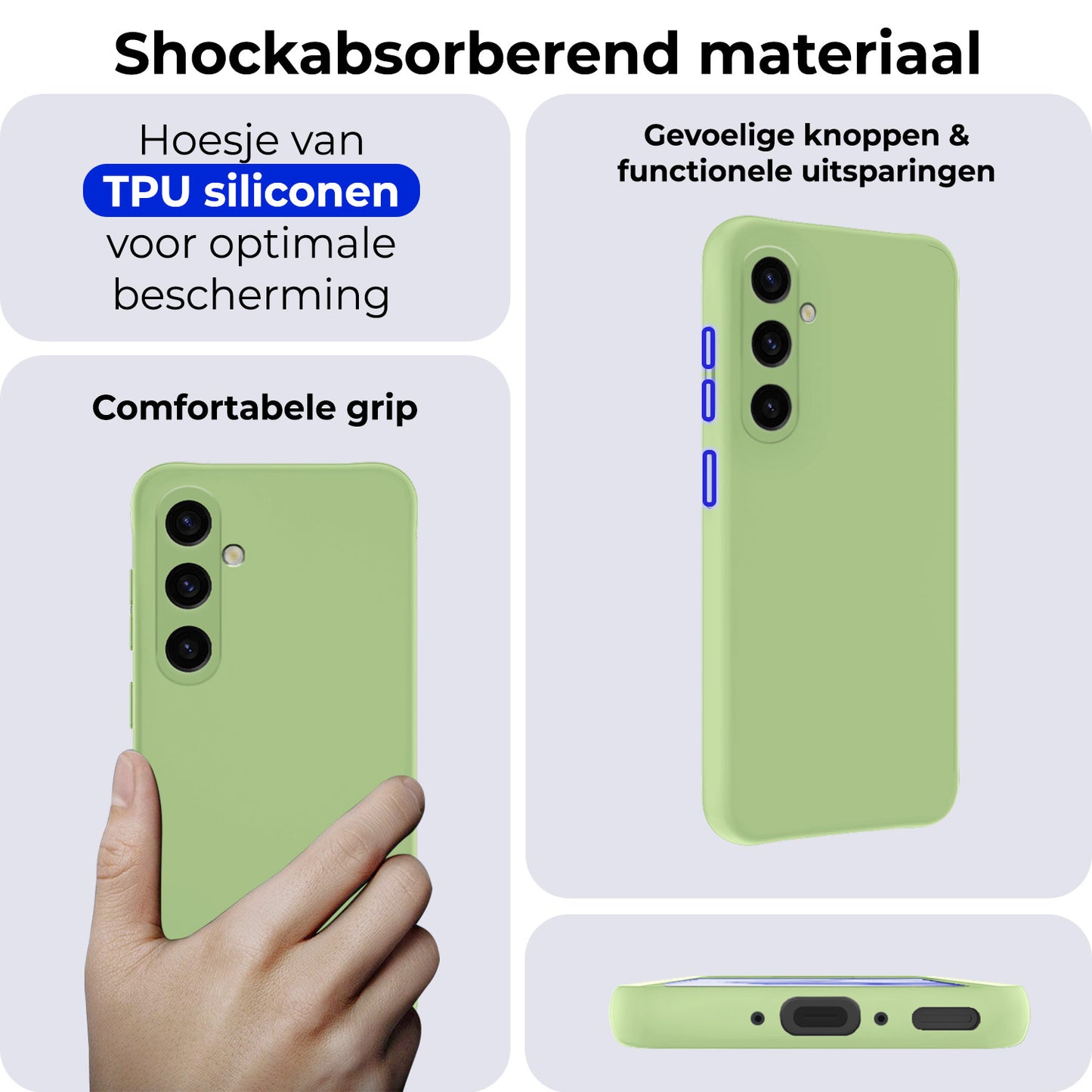 Samsung A35 Hoesje Siliconen - Groen