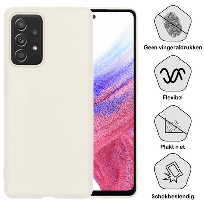 Samsung A53 Hoesje Siliconen Backcover Lichtgewicht - Wit