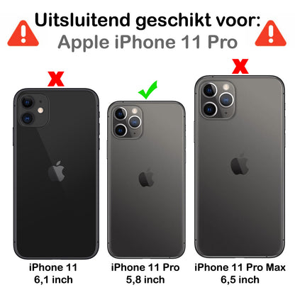 iPhone 11 Pro Hoesje Kaarthouder Hard Case Shockproof - Grijs