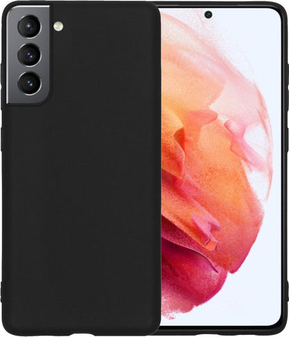 Samsung S21 Hoesje Siliconen Backcover Lichtgewicht - Zwart