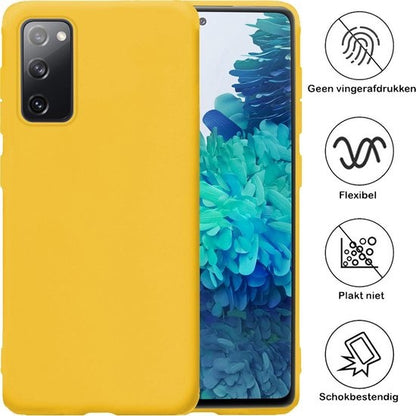 Samsung S20 FE Hoesje Siliconen Backcover Lichtgewicht - Geel