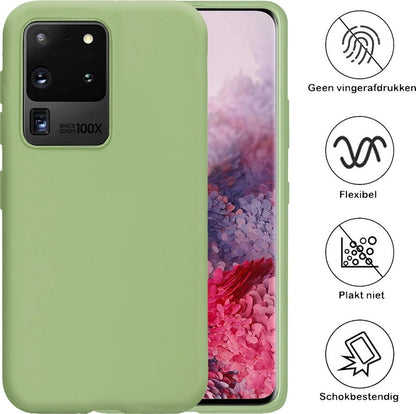 Samsung S20 Ultra Hoesje Siliconen Backcover Lichtgewicht - Groen
