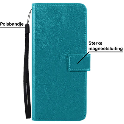 Samsung S21 FE Hoesje Bookcase Cover met Kaarthouder - Turquoise
