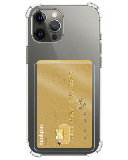 iPhone 14 Pro Hoesje Kaarthouder Backcover Shockproof - Transparant