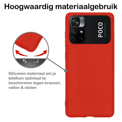 Xiaomi Poco M4 Pro 5G Hoesje Siliconen Backcover Lichtgewicht - Rood