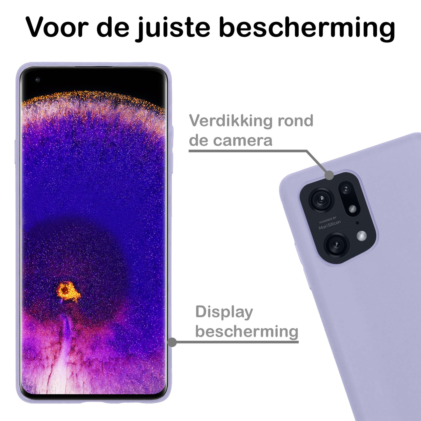 OPPO Find X5 Pro Hoesje Siliconen - Lila