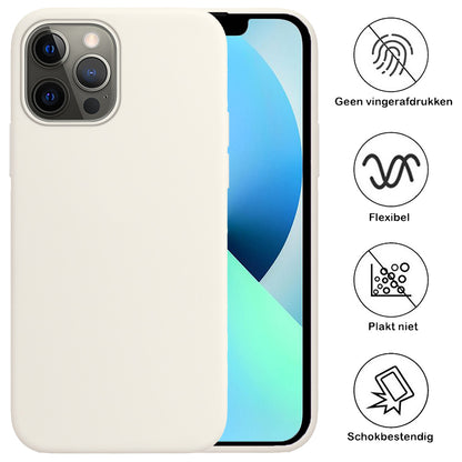iPhone 14 Pro Hoesje Siliconen Backcover Lichtgewicht - Wit