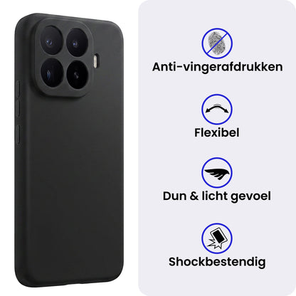 Xiaomi 17T Pro Hoesje Siliconen Backcover Lichtgewicht - Zwart