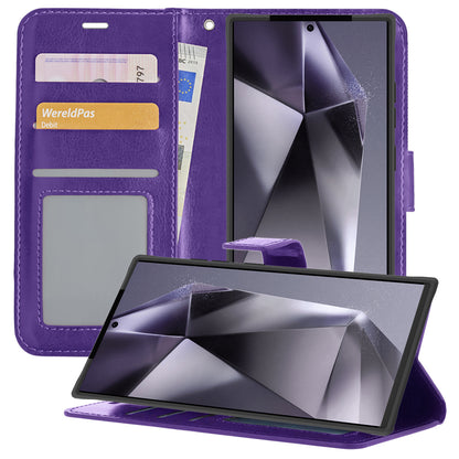 Samsung S24 Ultra Hoesje Book Case Kunstleer - Paars