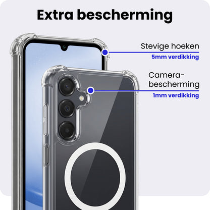 Samsung A25 Hoesje Geschikt voor Magsafe Backcover Shockproof - Transparant