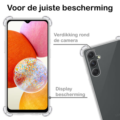 Samsung A14 Hoesje Shockproof Backcover Siliconen - Transparant