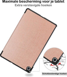Samsung Galaxy Tab S6 Lite Trifold Bookcase Hoes - Rosé goud