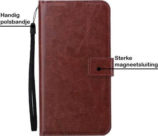 iPhone 12 Hoesje Book Case Kunstleer - Bruin