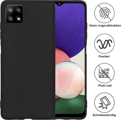 Samsung A22 5G Hoesje Siliconen Backcover Lichtgewicht - Zwart