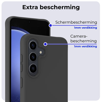 Samsung S23 FE Hoesje Siliconen Backcover Lichtgewicht - Zwart