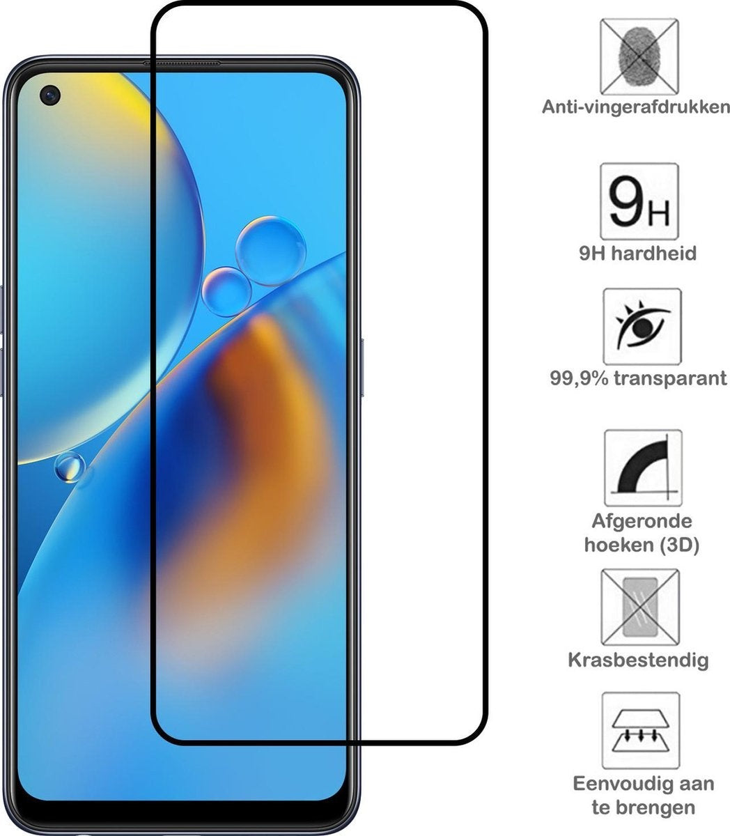 OPPO A74 5G Screenprotector Full Cover Tempered Glass