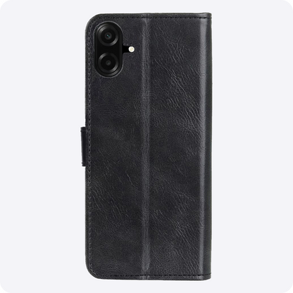 Samsung A07 Hoesje Bookcase Cover met Kaarthouder - Zwart
