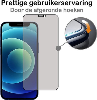 iPhone 12 Screenprotector Gehard Glas - Privacy