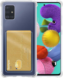 Samsung A71 Hoesje Kaarthouder Backcover Shockproof - Transparant