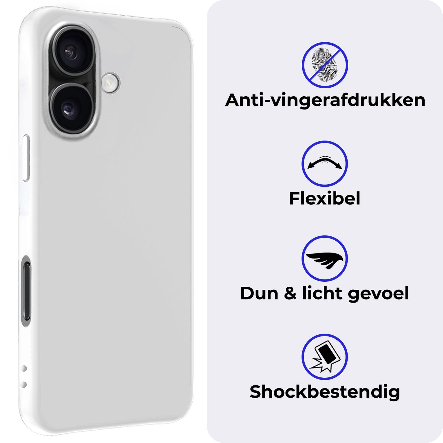 iPhone 16 Hoesje Siliconen - Wit