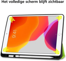 iPad 10.2 2019 Trifold Bookcase Hoes met Penhouder voor Apple Pen - Groen