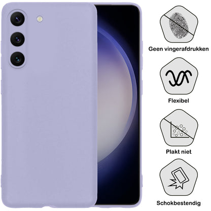 Samsung S23 Plus Hoesje Siliconen Backcover Lichtgewicht - Lila