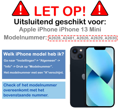 iPhone 13 Mini Hoesje Bookcase Cover Uitneembaar - Wit