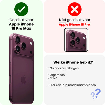 iPhone 18 Pro Max Screenprotector Gehard Glas - Full Screen