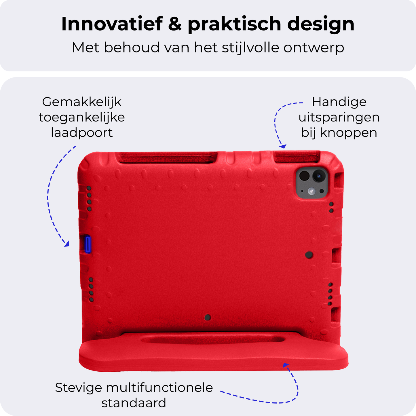 iPad Pro 2024 (11 inch) Hoesje Kids Cover Bumper - Rood