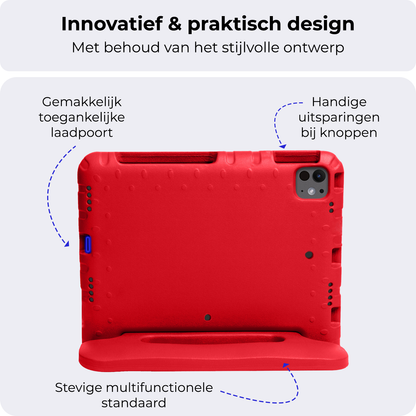 iPad Pro 2024 (11 inch) Hoesje Kids Cover Bumper - Rood