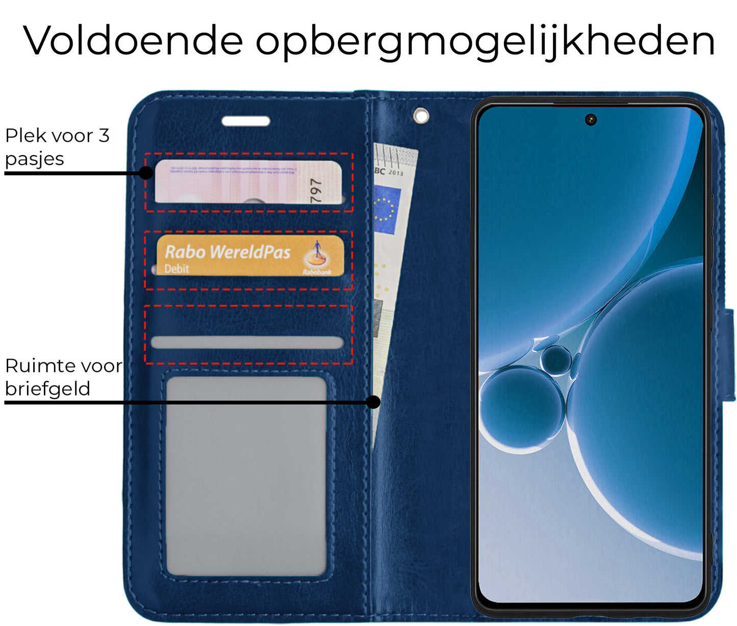 OnePlus Nord 3 Hoesje Book Case Kunstleer - Donkerblauw