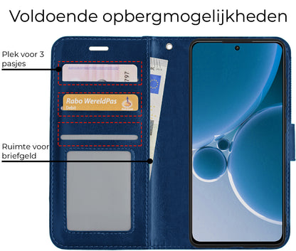 OnePlus Nord 3 Hoesje Book Case Kunstleer - Donkerblauw