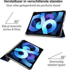 iPad Air 2020 Trifold Bookcase Hoes - Donkerblauw