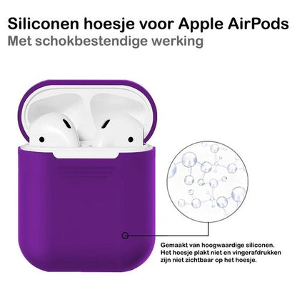 AirPods Hoesje Siliconen met Clip - Paars