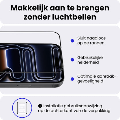 iPhone 17 Pro Max Screenprotector Gehard Glas - Full Screen