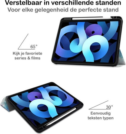 iPad Air 2020 Trifold Bookcase Hoes met Penhouder voor Apple Pen - Galaxy