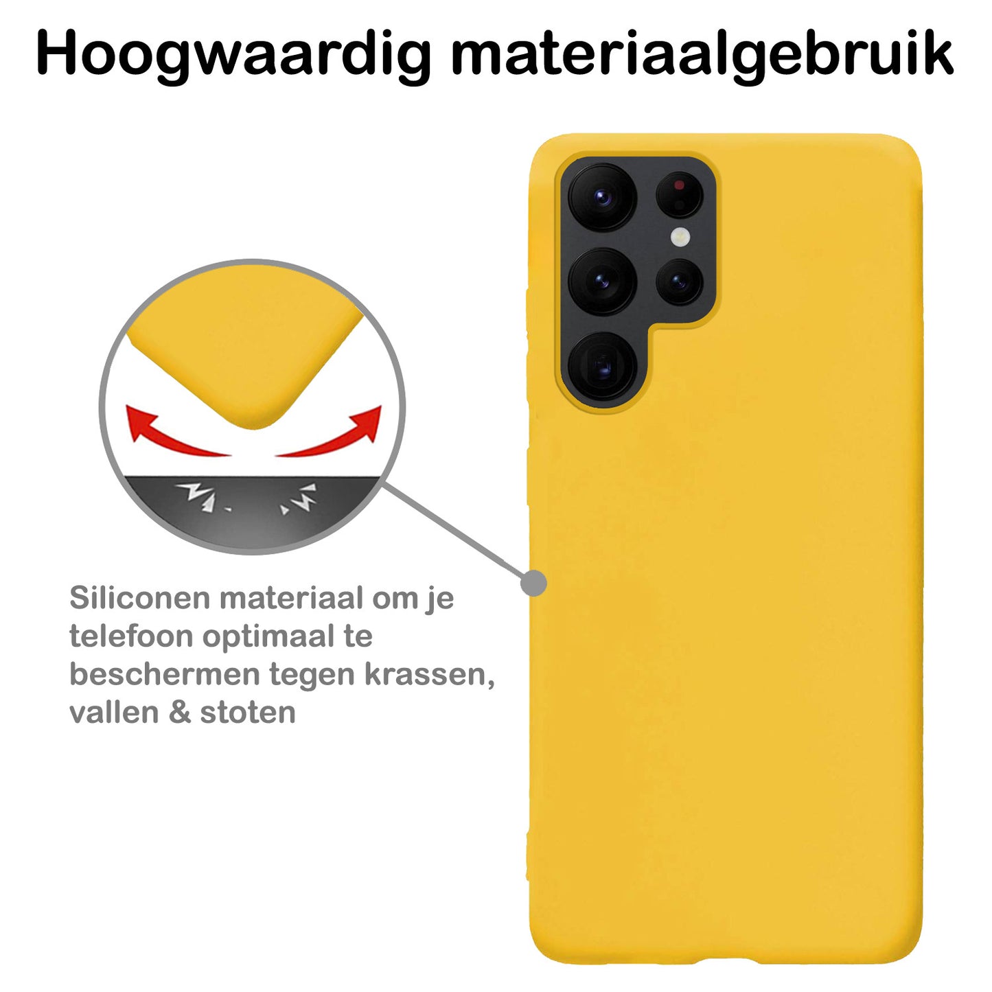 Samsung S22 Ultra Hoesje Siliconen - Geel