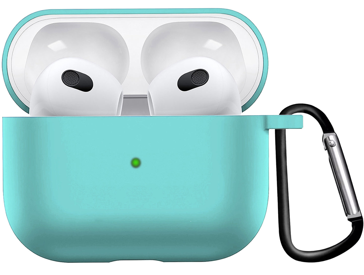 AirPods 3 Hoesje Siliconen met Clip - Mintblauw